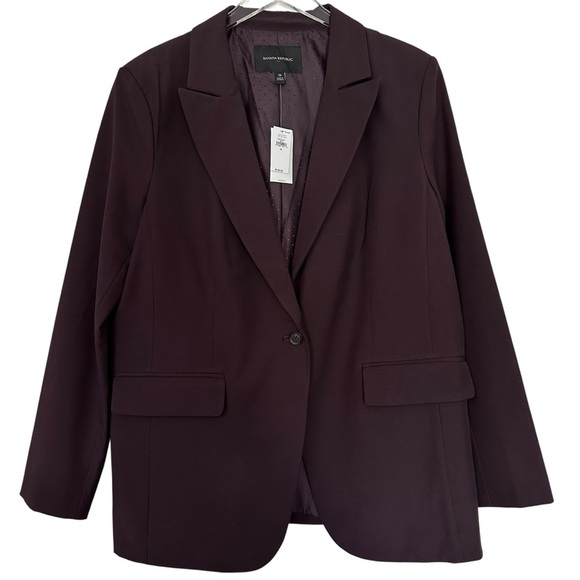 NWT Banana Republic Factory Sculpted Suit Blazer in Midnight Lily Purple Size 16 - Picture 2 of 11